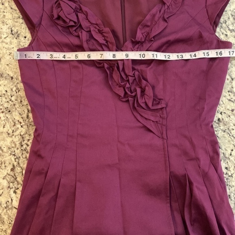 Kay Unger purple ruffle collar flare dress T8 - Picture 11 of 12